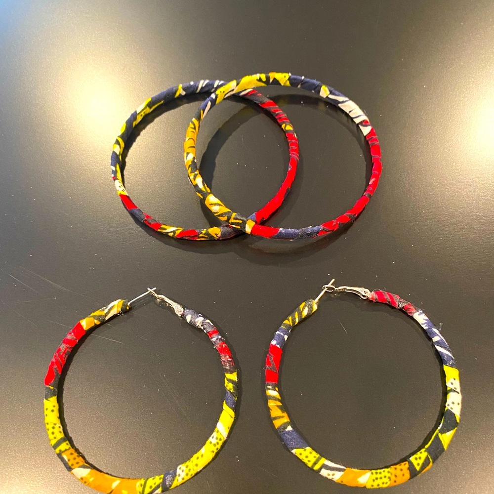 Kente cloth handmade African jewelry set